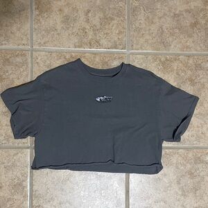 Grey California Graphic Design Crop Top